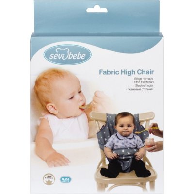 Sevi Bebe Kumaş Mama Sandalyesi, Gri, Yıldız