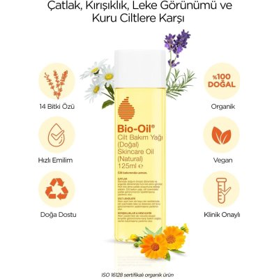 Bio-Oil Çatlak Karşıtı ve Natural Cilt Bakım Yağı, 125 ml