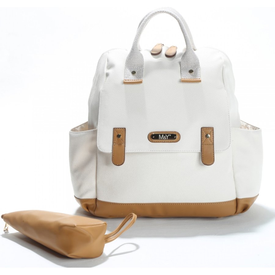 M&Y Holifera Deri Anne Bebek Bakım Çantası, Krem