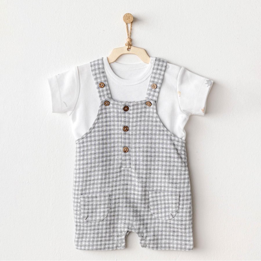 Andywawa AC25804 Jumpsuit Set Little King Salopet Takım Grey