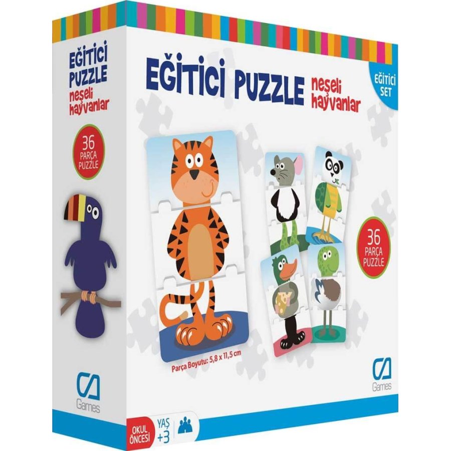 Games Eğitici Puzzle Neşeli Hayvanlar, 36 Parça