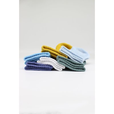 Bistyle Colors Penye Düz Soket Çorap, Saks, 6'lı