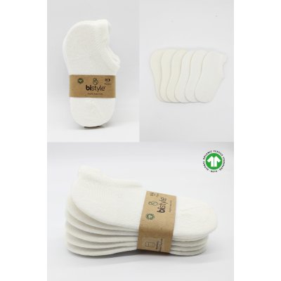 Bistyle Basic Sneakers Soket Çorap, Ekru, 6'lı