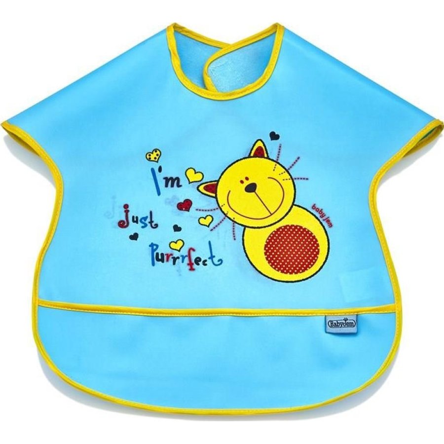 BabyJem Poli Muşamba Büyük Mama Önlüğü, Mavi