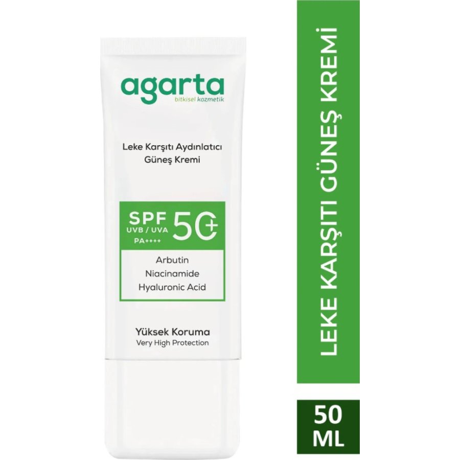 Agarta Doğal Güneş Kremi Leke Karşıtı Aydınlatıcı 50 SPF 50 ml
