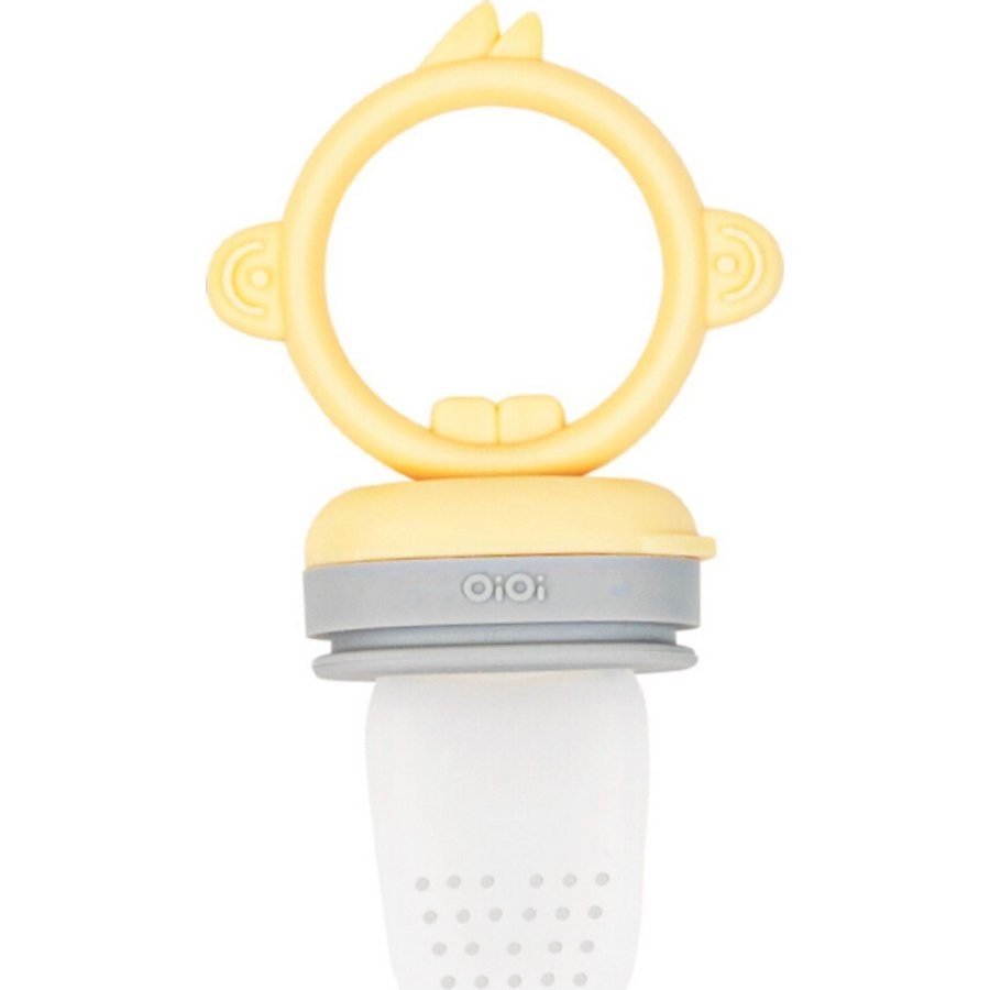 OiOi Silikon Püre Meyve Sebze Emziği Mellow Yellow / Powder Grey
