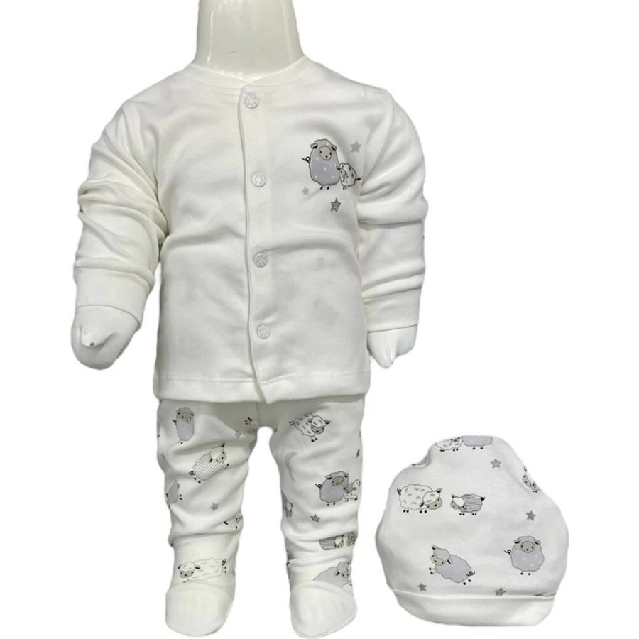 Aziz Bebe 3'lü Bebek Takım, Ekru