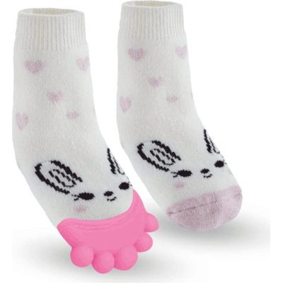 Babyjem Diş Kaşıyıcılı Havlu Bebek Çorabı, 6-12 Ay, Pembe