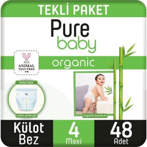 Sleepy Pure Baby Organik Külot Bez, 4 Beden, 48 Adet