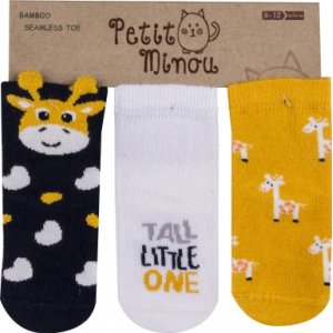 Step 3D Tall Little Soket Çorap, Karışık Renkli, 3'lü