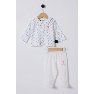 U.S Polo Bebek 2'Li Takım USB2433 Beyaz-Mavi