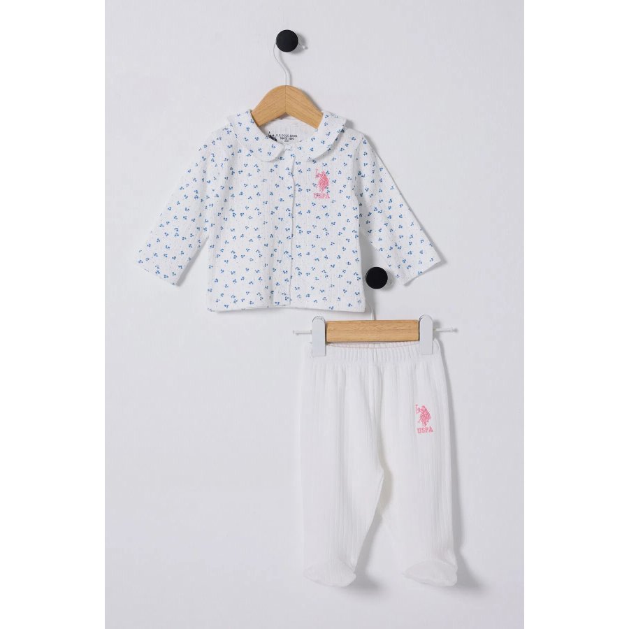 U.S Polo Bebek 2'Li Takım USB2433 Beyaz-Mavi