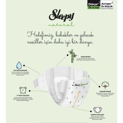 Sleepy Natural Bebek Bezi, 3 Numara, 56 Adet