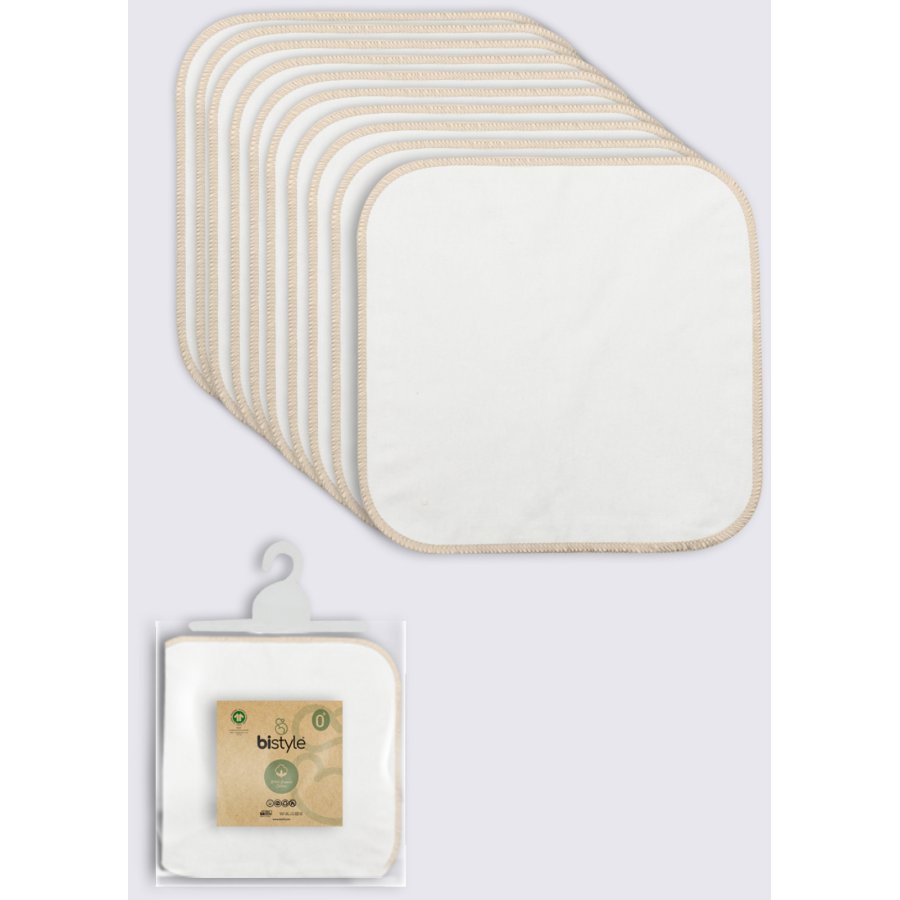 Bistyle Organik 28x28 10'Lu Penye Mendil 90101 Ekru