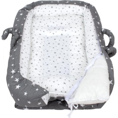 Sevi Bebe Anne Yanı Bebek Reflü Yatağı, Gri, Yıldız