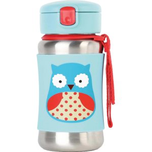 Skip Hop Pipetli Paslanmaz Çelik Suluk, 350 ml, Baykuş