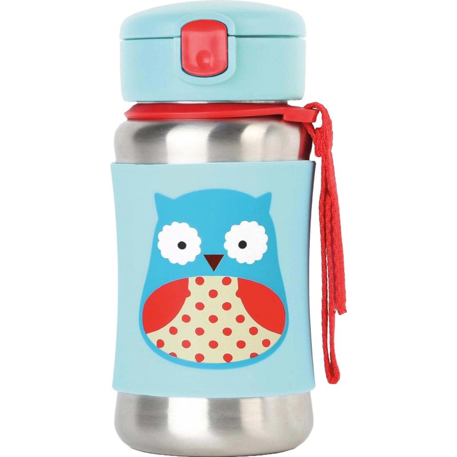 Skip Hop Pipetli Paslanmaz Çelik Suluk, 350 ml, Baykuş