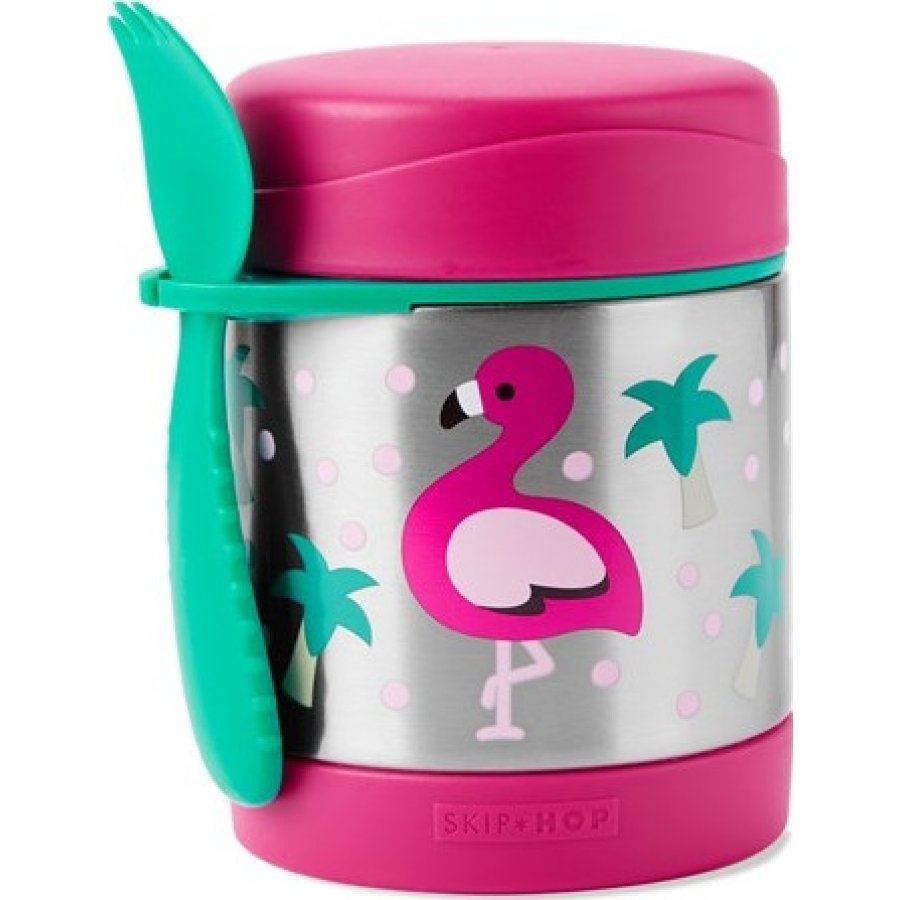 Skip Hop Zoo Paslanmaz Çelik Termos, 325 ml, Flamingo