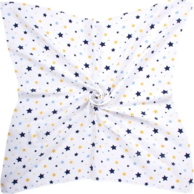 Sevi Bebe Desenli Müslin Battaniye, 100x100, Mavi, Yıldız Yağmuru