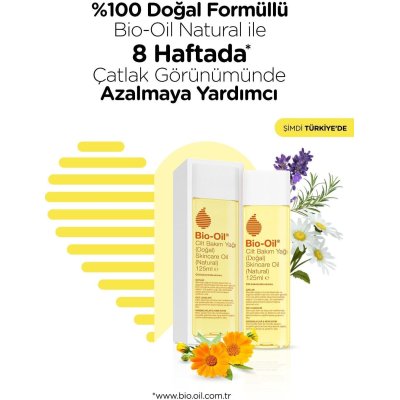 Bio-Oil Çatlak Karşıtı ve Natural Cilt Bakım Yağı, 125 ml