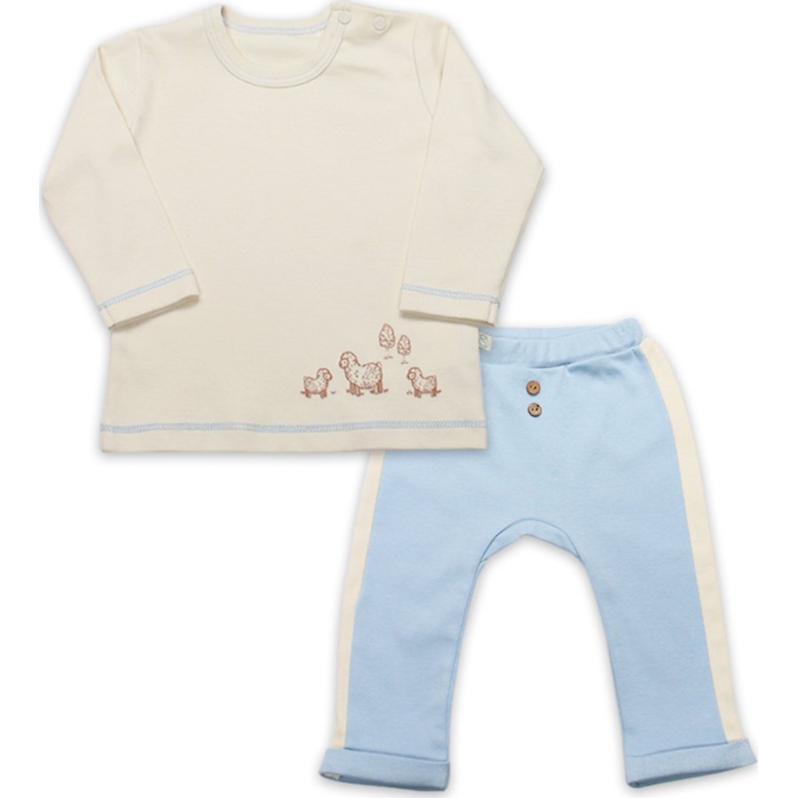 Bistyle Curly Lamb 2'Li Bebe Takım 14107 Bej-Ekru