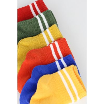 Bistyle Penye Çemberli Soket Çorap, Sarı, 6'lı