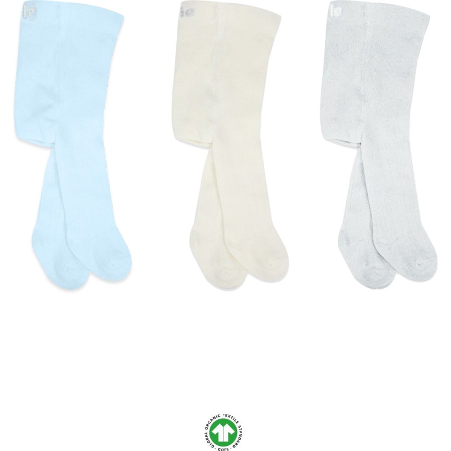 Bistyle Penye Külotlu Çorap, Mavi, Ekru, 3'lü