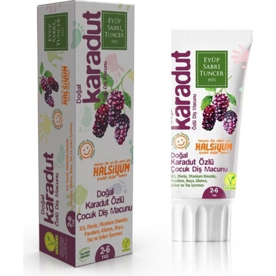 Eyüp Sabri Tuncer Doğal Karadut Özlü Diş Macunu, 2-6 Yaş, 60 ml
