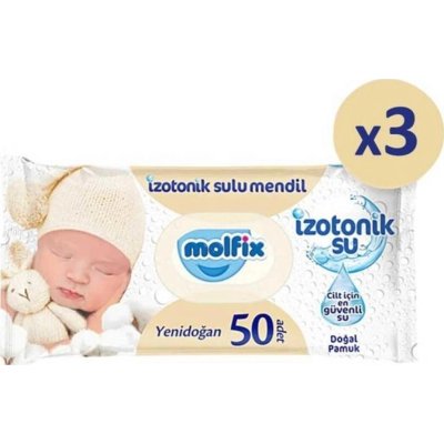 Molfix İzotonik Sulu Yenidoğan Islak Havlu Mendil, 50 Yaprak, 3'lü