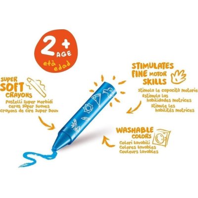 Carioca Jumbo Bebek Elleri Kirletmeyen Pastel Boya Kalemi, 8'li