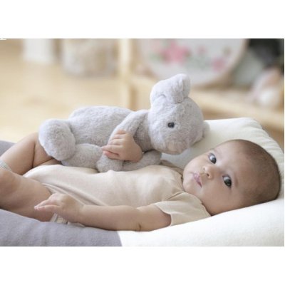 BabyJem Uyku Arkadaşım, Oturabilen Tavşan, 30 cm, Gri