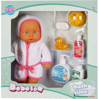 Sunman Bebelou Banyo Zamanı Bebek Seti, 35 cm