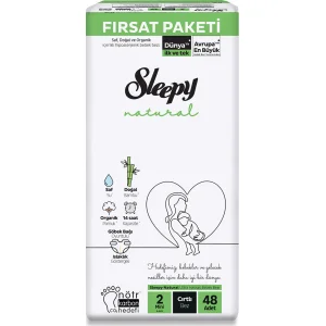 Sleepy Natural Bebek Bezi Fırsat Paketi, 2 Beden, 48 Adet