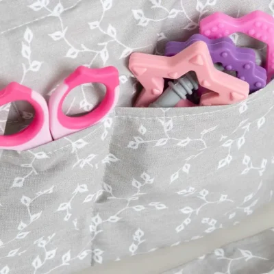 BabyJem Katlamalı Anne & Bebek Organizer, Gri, Çiçek