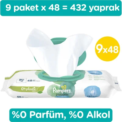Prima Aqua Pure Islak Havlu Mendil, 9'lu, 432 Yaprak