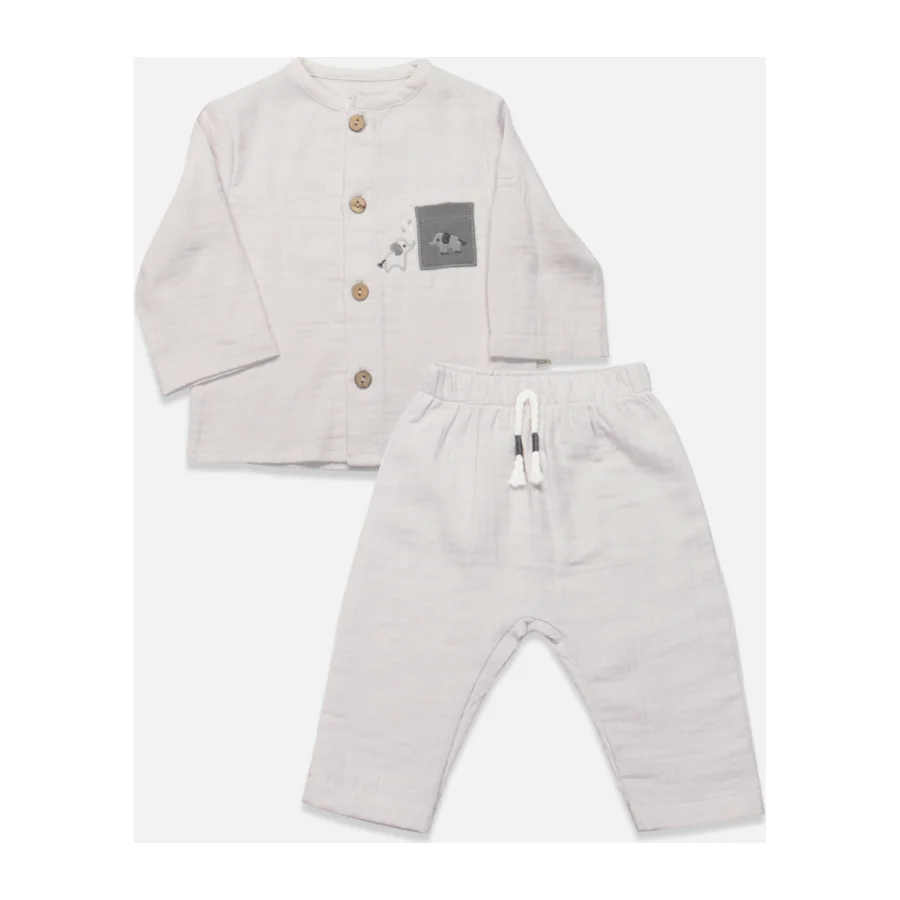 Bistyle Star Elephant Müslin Takım, 2'li, Gri