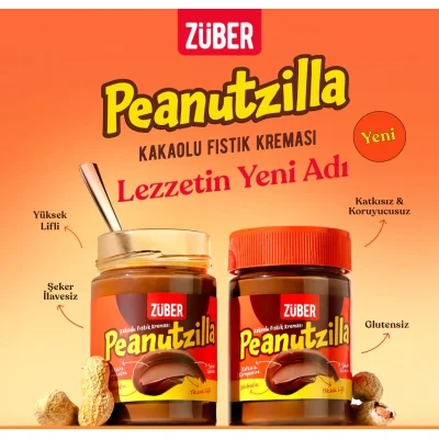 Züber Peanutzilla Kakaolu Fıstık Ezmesi, 315 g