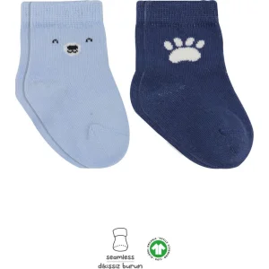 Bistyle Bear Penye Soket Çorap, 2'li, Mavi