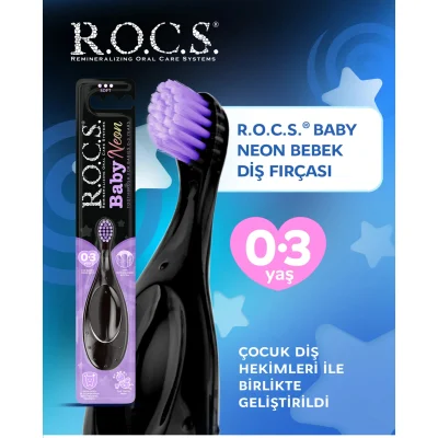 R.O.C.S. Baby Neon Ekstra Soft Diş Fırçası, 0-3 Yaş