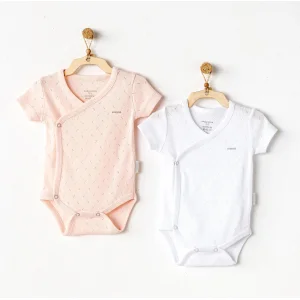 Andywawa Jacquard Basic Zıbın Badi, 2'li, Pembe, Beyaz