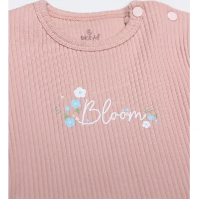 Bistyle Flying Bloom White Yarım Kol Body, 2'li, Ekru, Gül Kurusu