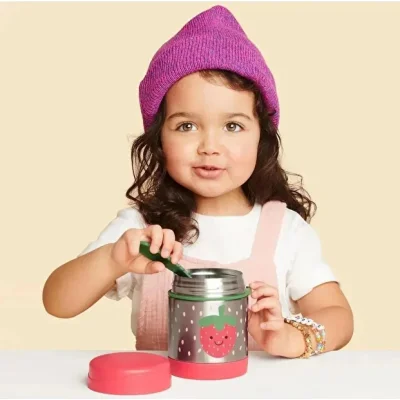 Skip Hop Zoo Paslanmaz Çelik Termos, 325 ml, Çilek