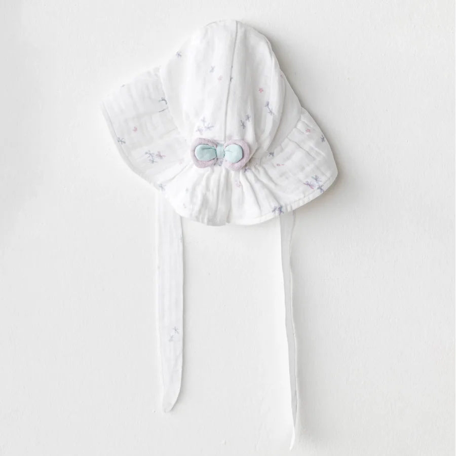 Andywawa AC25580 Magical Butterfly Müslin Bebek Şapka White