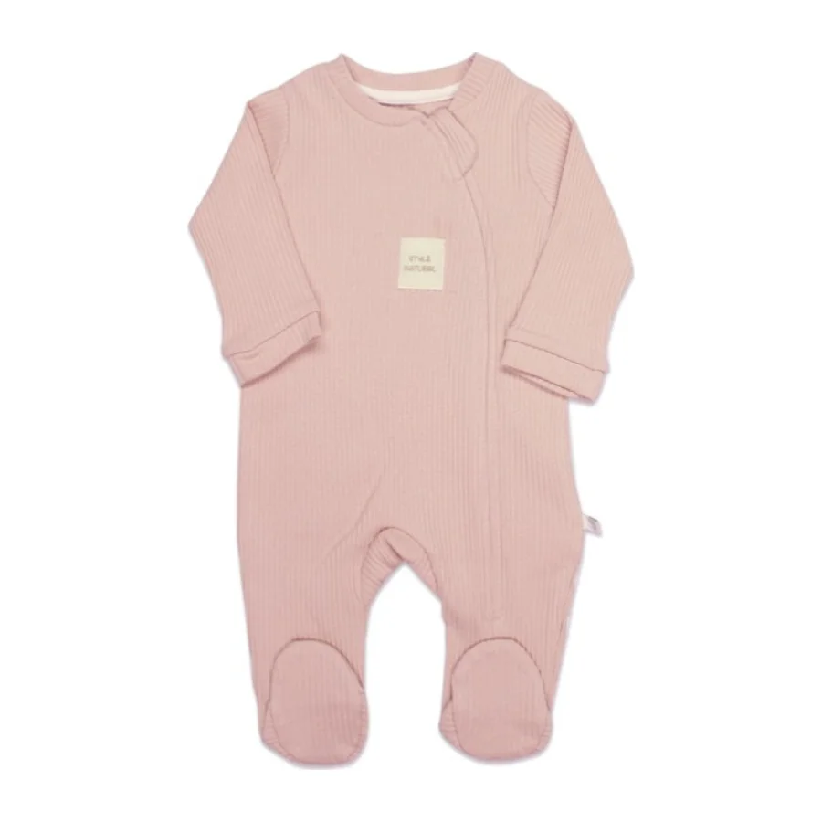 Bistyle Style Natural Fermuarlı Bebe Tulum, Pembe