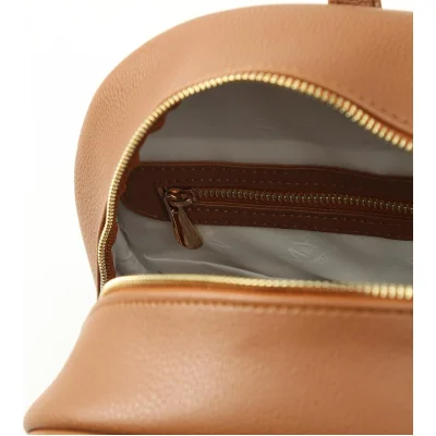 M&Y Dust Deri Anne Bebek Bakım Sırt Çantası, Taba