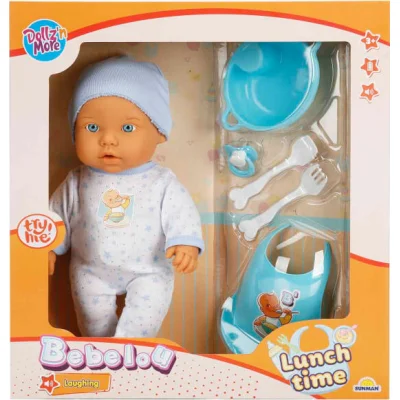 Sunman Bebelou Yemek Zamanı Sesli Bebek Seti, 35 cm