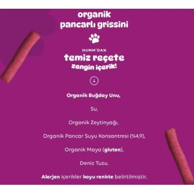 Humm Organik Vegan Pancarlı Grissini, 55 g