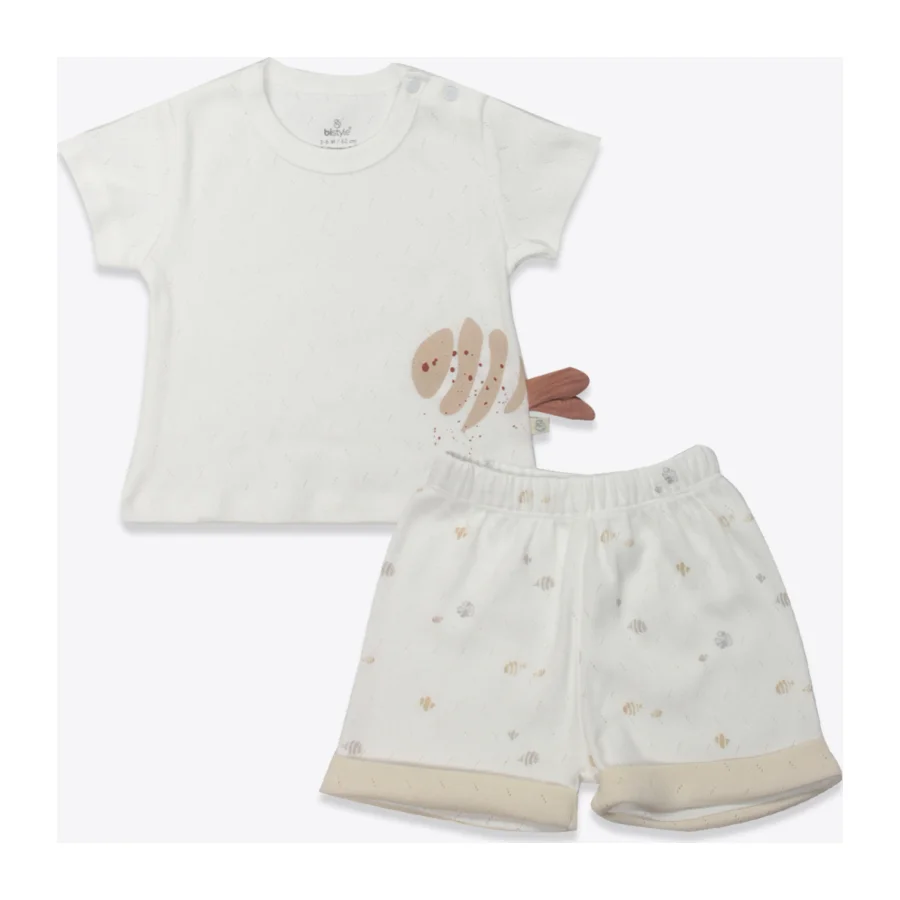 Bistyle Ocean And Starfish Şortlu Takım, 2'li, Ekru