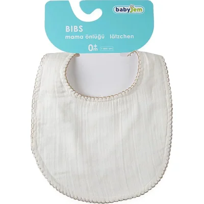 BabyJem Bürümcük Müslin Önlük, Ekru
