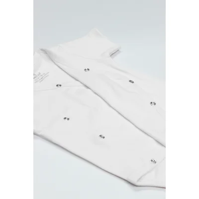 Bistyle Organik Natural Basic Style Kruvaze Yarım Kol Body BS17101 Beyaz